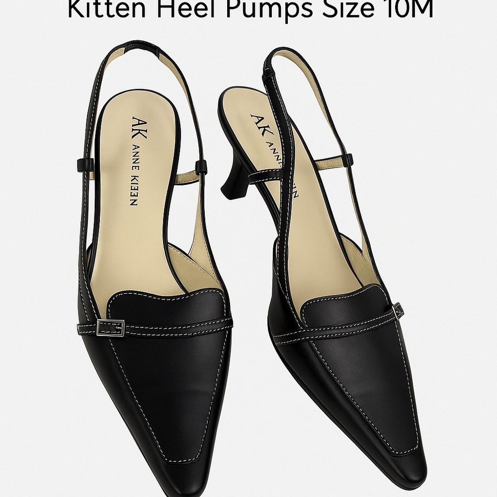Anne Klein Black Slingback Heels